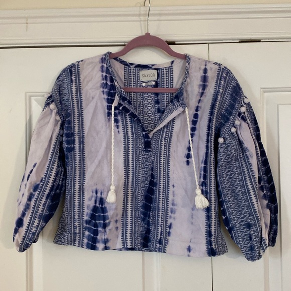 Saylor Dorothea Blue and White Top - Picture 2 of 5